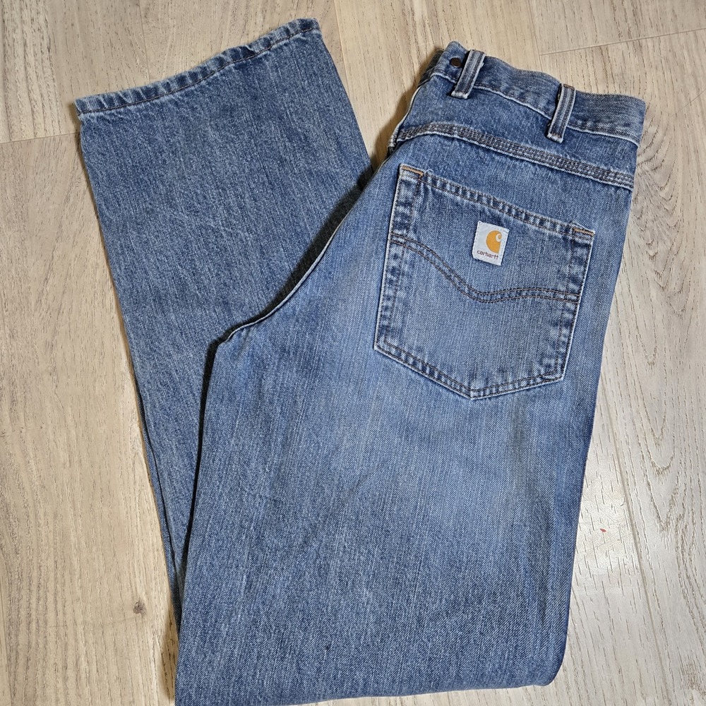 Carhartt‎ B189 LVN Jeans Men's 32x34 Relaxed Baggy Fit Y2K Workwear Light Blue